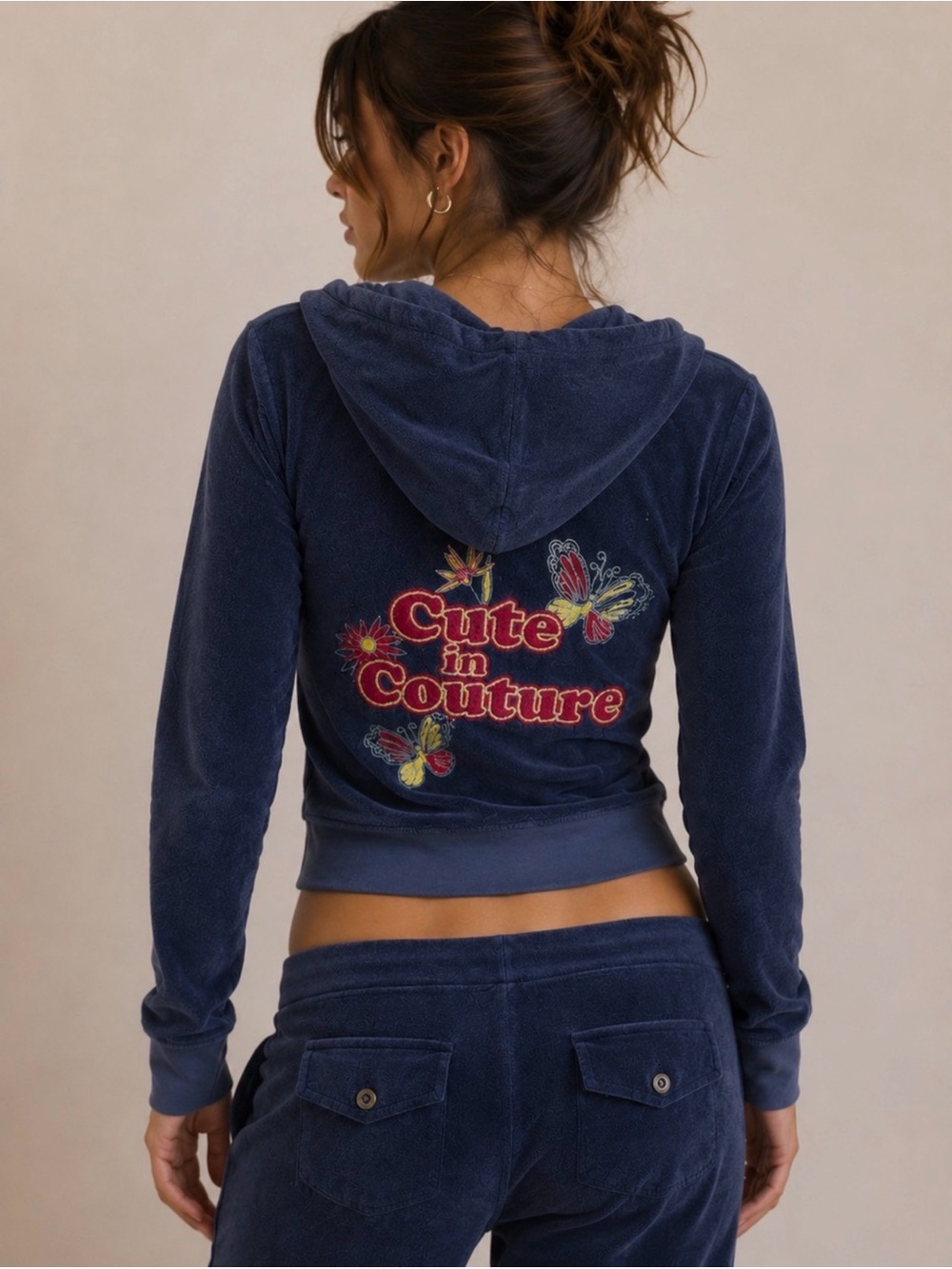 Vintage Y2K Juicy Couture Cute in Couture Terry Zip Hoodie Size L